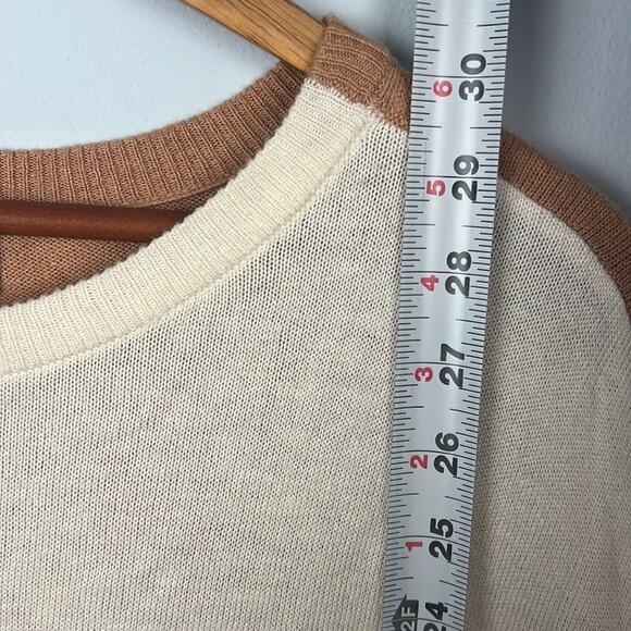 Duffield Lane XL color block longline side slit crewneck sweater - Picture 7 of 8